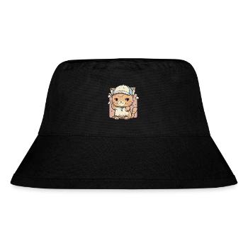 Cute cat wearing a hat 2 - Stanley/Stella Recycled Bucket Hat - black - Front