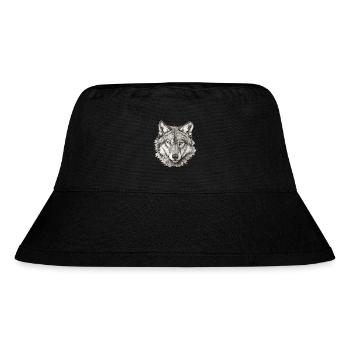 Wolf Wolf Head Black & White Drawn Art - Stanley/Stella Recycled Bucket Hat - black - Front