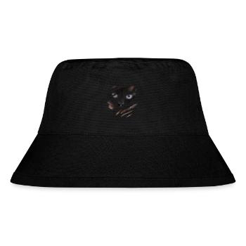 Cat tearing through, love Cats - Stanley/Stella Recycled Bucket Hat - black - Front