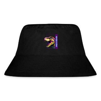 Neon Raptor - Multicolored Velociraptor Artwork - Stanley/Stella Recycled Bucket Hat - black - Front