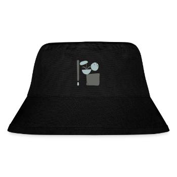 Abstraktes Design mit Blumen - Stanley/Stella recycelter Bucket Hat - Schwarz - Vorne