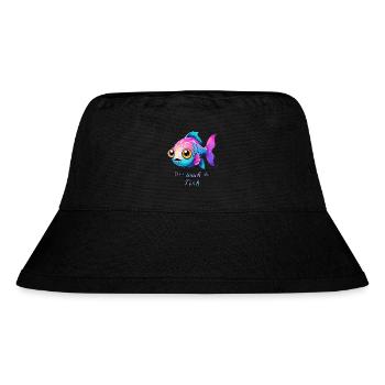 Süßer bunter Fisch - Stanley/Stella recycelter Bucket Hat - Schwarz - Vorne