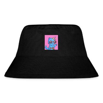 Crazy Cat Collection - Stanley/Stella recycelter Bucket Hat - Schwarz - Vorne