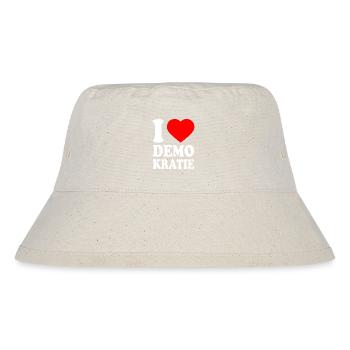 i love demokratie - Stanley/Stella recycelter Bucket Hat - Naturweiß - Vorne
