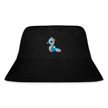 Knuffiges Seepferdchen - Stanley/Stella recycelter Bucket Hat - Schwarz - Vorne