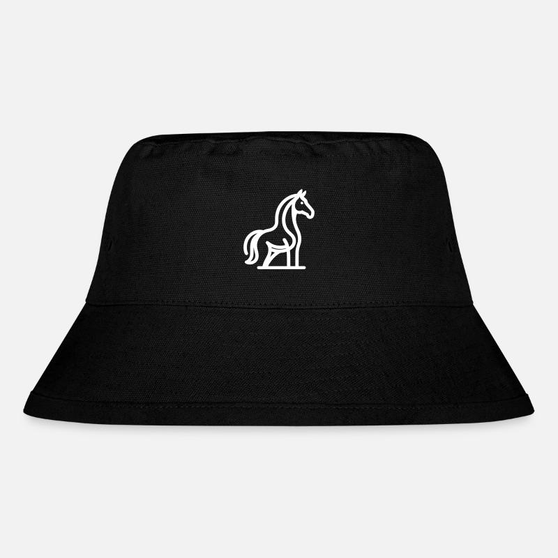 Minimalistische Pferdesilhouette - weiß - Stanley/Stella recycelter Bucket Hat - Schwarz