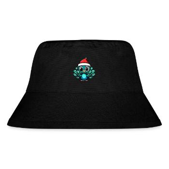 Pfau Vogel Weihnachten Niedlich - Stanley/Stella recycelter Bucket Hat - Schwarz - Vorne