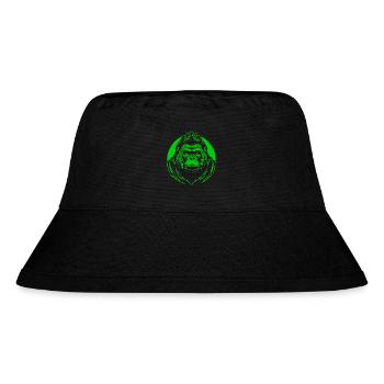 Grünes Gorilla Logo - Stanley/Stella recycelter Bucket Hat - Schwarz - Vorne