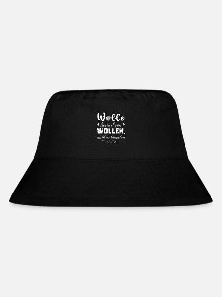 Wolle kommt von wollen! - lustiger Spruch Wolle - Stanley/Stella recycelter Bucket Hat - Schwarz