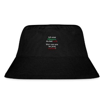 Wer ist jetzt extrem? Veganes Statement - Stanley/Stella recycelter Bucket Hat - Schwarz - Vorne