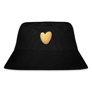 Coeur d’or Yoga Amour Luxe Amour Symbole Mariage - Bob recyclé Stanley/Stella - noir - Devant