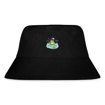 Flirt Design of The Frog in Love - Stanley/Stella Recycled Bucket Hat - black - Front