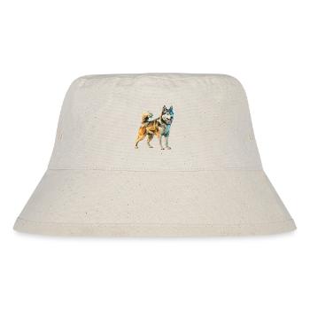 Siberian Husky - Cooles Low Poly Logo - Stanley/Stella recycelter Bucket Hat - Naturweiß - Vorne