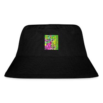 Neonfarbene Stadt-Vibes - Stanley/Stella recycelter Bucket Hat - Schwarz - Vorne