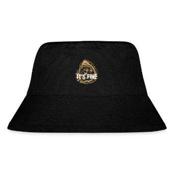 Its Fine Shark Monkey Graphic - Stanley/Stella Recycled Bucket Hat - black - Front