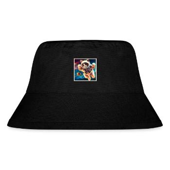Space Kitty - Stanley/Stella Recycled Bucket Hat - black - Front