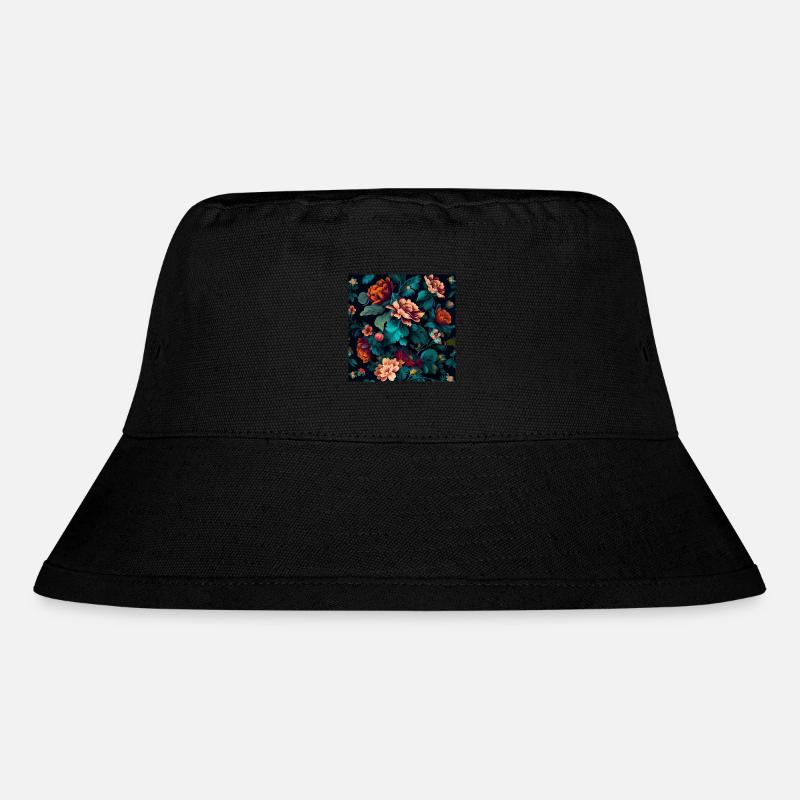 Botanicals Flower Pattern - Stanley/Stella Recycled Bucket Hat - black