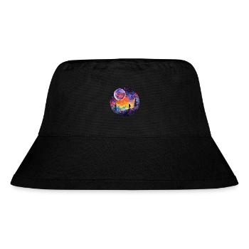 Erkundung Von Aquarellflächen - Himmlische - Stanley/Stella recycelter Bucket Hat - Schwarz - Vorne