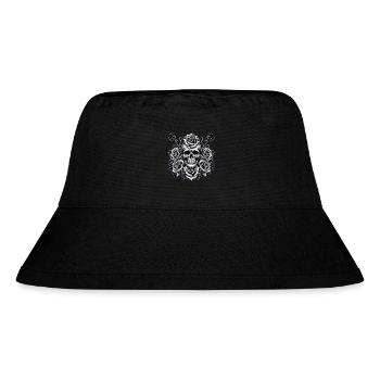 Ewige Harmonie: Gitarren-Schädel und Rosen - Stanley/Stella recycelter Bucket Hat - Schwarz - Vorne