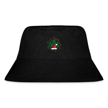 Weihnachtsmarkt Tannen mit Weihnachtsmütze. - Stanley/Stella recycelter Bucket Hat - Schwarz - Vorne