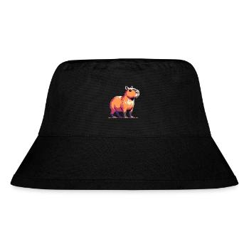 Geek Pixel Art Capybara - Stanley/Stella recycelter Bucket Hat - Schwarz - Vorne
