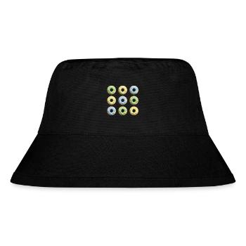 Donut für jeden Geschmack in Blau, Gelb und Grün. - Stanley/Stella recycelter Bucket Hat - Schwarz - Vorne