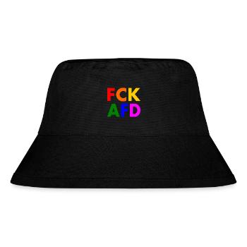 Fck afd - Stanley/Stella recycelter Bucket Hat - Schwarz - Vorne