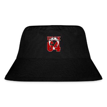 Usak 64 Türkei Flagge - Stanley/Stella recycelter Bucket Hat - Schwarz - Vorne