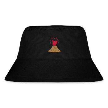 Vulkan Ausbruch Design - Stanley/Stella recycelter Bucket Hat - Schwarz - Vorne
