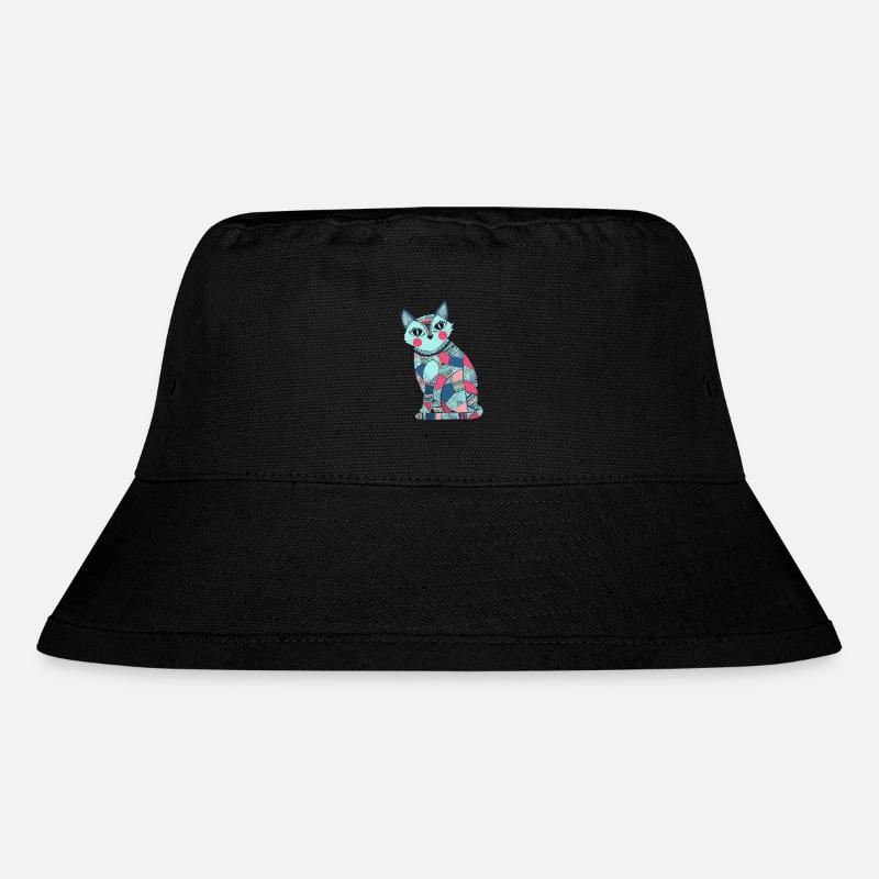 Patchwork Katze - Stanley/Stella recycelter Bucket Hat - Schwarz