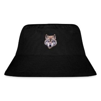 BERIX WOLF Kopf - Stanley/Stella recycelter Bucket Hat - Schwarz - Vorne