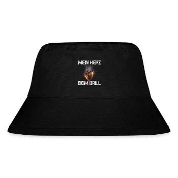 Herz Adrenalin Angeln Drillen - Stanley/Stella recycelter Bucket Hat - Schwarz - Vorne