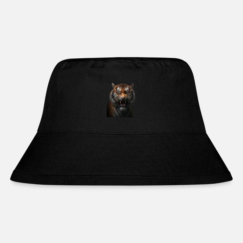 Starker Tiger mit einem wütenden Ausdruck wild - Stanley/Stella recycelter Bucket Hat - Schwarz