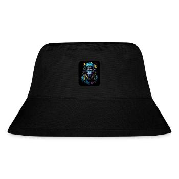 Affe im Astronautenanzug | Weltraum-Pilot - Stanley/Stella recycelter Bucket Hat - Schwarz - Vorne