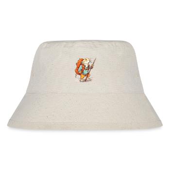 Mole rat as a hiker with stick and backpack - Stanley/Stella Recycled Bucket Hat - natural - Front