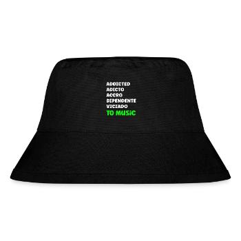 Süchtig nach internationaler Musik - Stanley/Stella recycelter Bucket Hat - Schwarz - Vorne