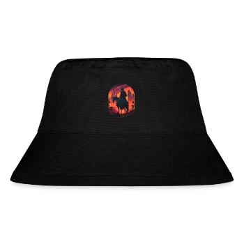 Retropunk Cyber Cowboy - Stanley/Stella recycelter Bucket Hat - Schwarz - Vorne