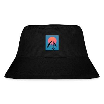 Hoch Hinaus - Stanley/Stella recycelter Bucket Hat - Schwarz - Vorne