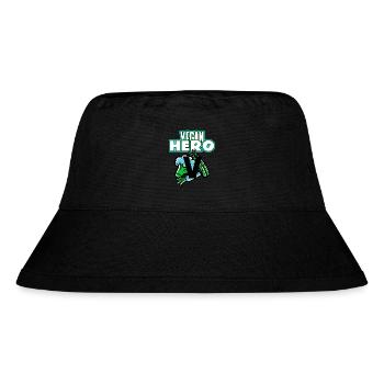 VEGAN HERO - Stanley/Stella recycelter Bucket Hat - Schwarz - Vorne