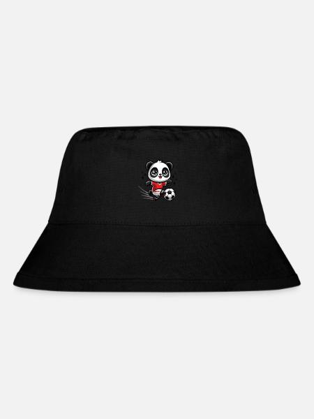 Ein Kawaii-Panda spielt Fußball - Stanley/Stella recycelter Bucket Hat - Schwarz