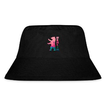 Berlin Bär Neon Silhouette - Stanley/Stella recycelter Bucket Hat - Schwarz - Vorne