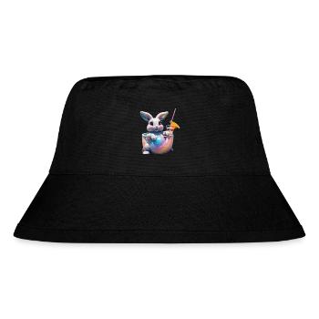 Häschen Schlurp - Stanley/Stella recycelter Bucket Hat - Schwarz - Vorne