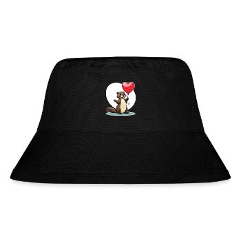 Coeur de loutre - Saint-Valentin - Bob recyclé Stanley/Stella - noir - Devant