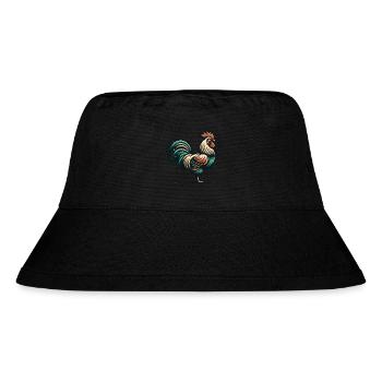 Rustic Rooster Charm - Stanley/Stella Recycled Bucket Hat - black - Front