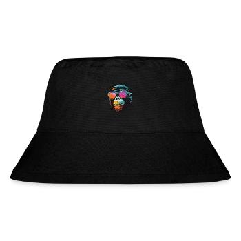 Monkey Head Cool Monkey - Stanley/Stella Recycled Bucket Hat - black - Front