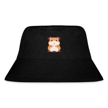 Süßer Hamster mit großen Augen - Stanley/Stella recycelter Bucket Hat - Schwarz - Vorne