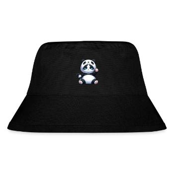 Cat in Panda Costume - Stanley/Stella Recycled Bucket Hat - black - Front