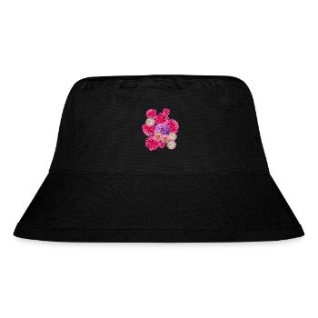 pinker Blütentraum Blüten pink Blumenstrauß - Stanley/Stella recycelter Bucket Hat - Schwarz - Vorne