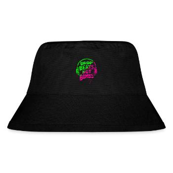 Drop Beats Not Bombs green pink - Stanley/Stella Recycled Bucket Hat - black - Front