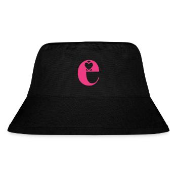 Letter e Initial Letter with Heart - Stanley/Stella Recycled Bucket Hat - black - Front